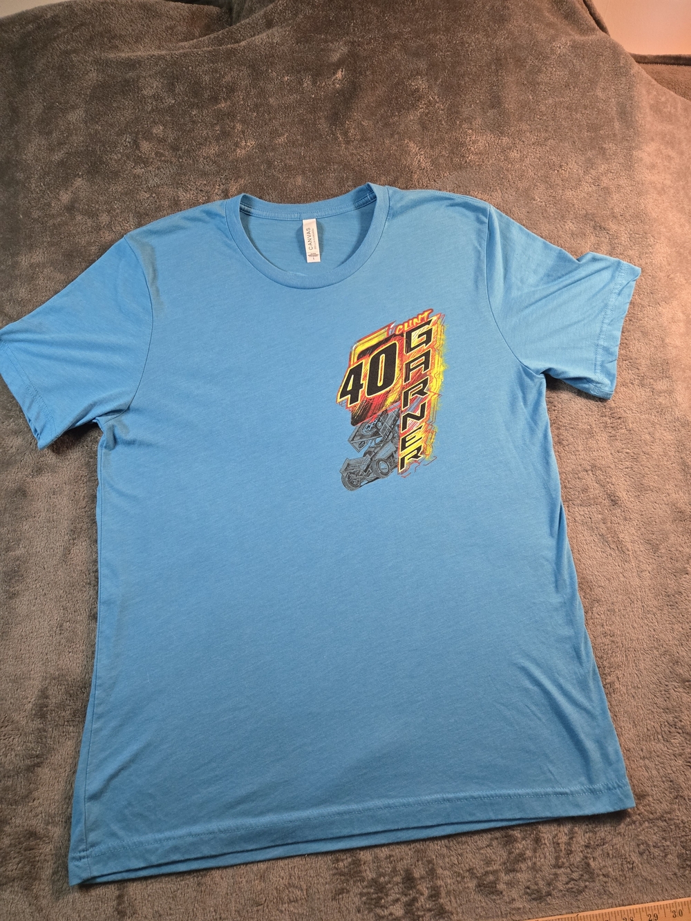 Bella Canvas Sky Blue Short-Sleeve Racing Graphic Tee